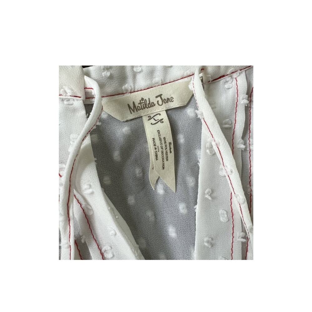 Matilda Jane Light the Way Swiss Dot Blouse White Large - Picture 7 of 9
